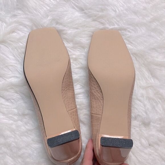 Rilista Square Toe Heels Chunky Low Block Heel Slip-on Party Office Dress Pumps - Picture 4 of 12